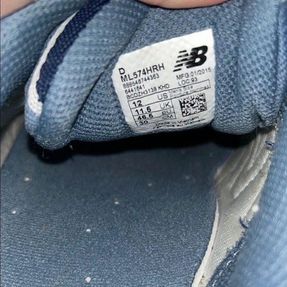 New Balance 574 “Pique Polo”  Blue Sneakers Classic Suede Mesh - Picture 13 of 15